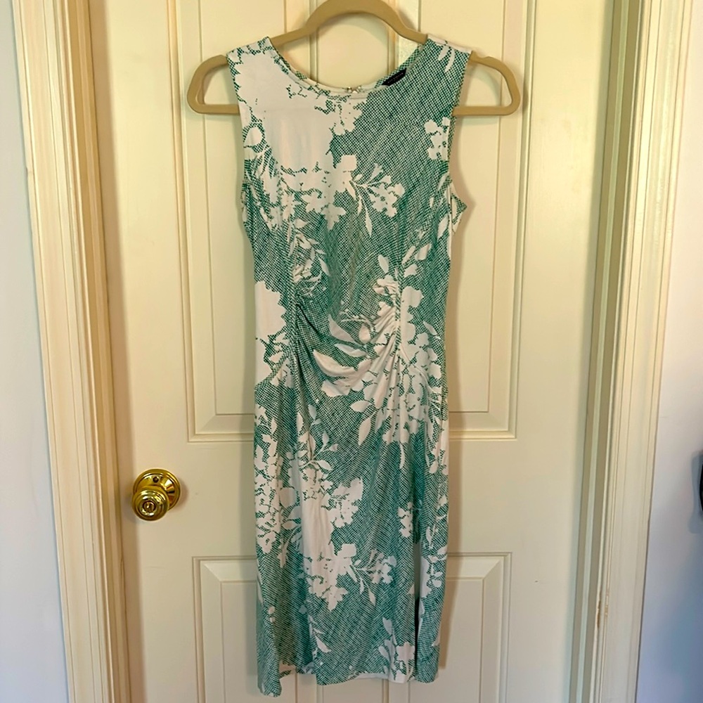 Ann Taylor white and green dress. Size 0